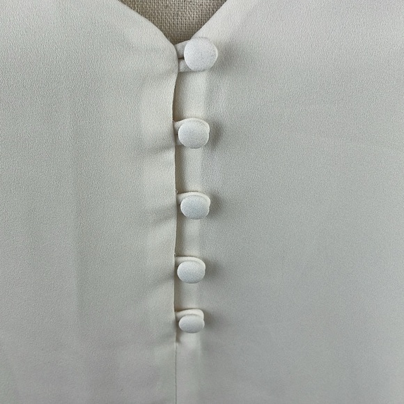 LOFT Women Spaghetti Strap Cream Top Tank Camisole SZ M Flowy Layered V-Neck - Picture 7 of 9